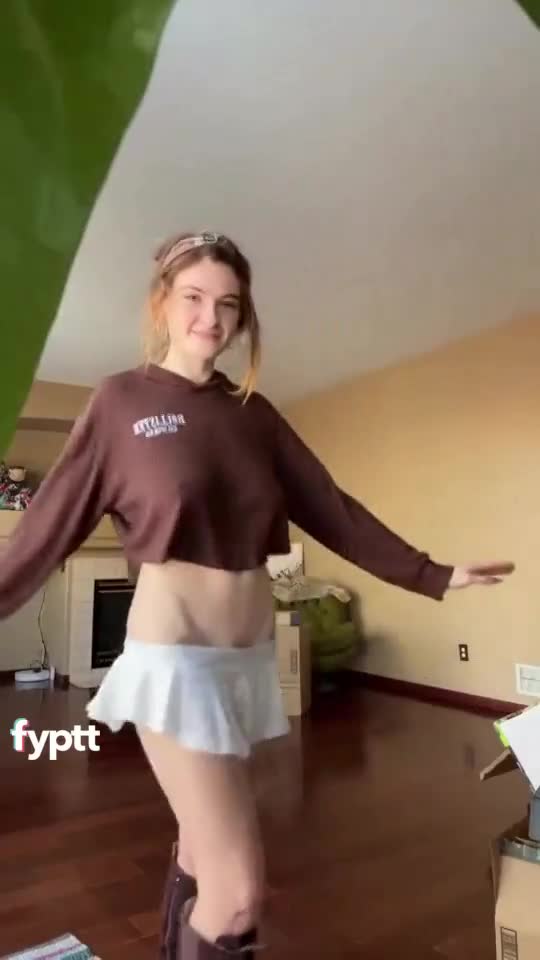 Thick ass girl showing her tiny boobs with feeling good music